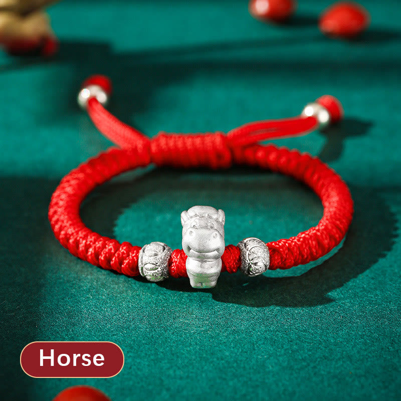 KarmaRipple's 999 Sterling Silver Chinese Zodiac Red Rope Fortune Handcrafted Kids Bracelet p7