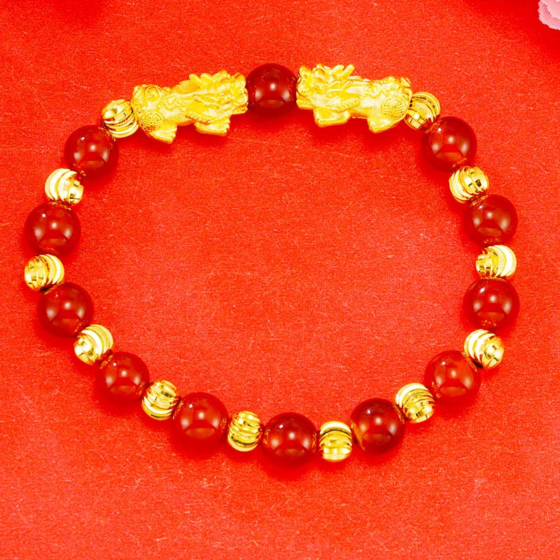 KarmaRipple's Electroplating Golden Double Pixiu Wealth Bracelet p2
