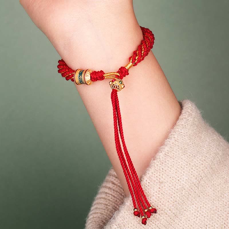 KarmaRipple's Tibetan Handmade Fortune Thangka Prayer Wheel Talisman Weave String Bracelet p18