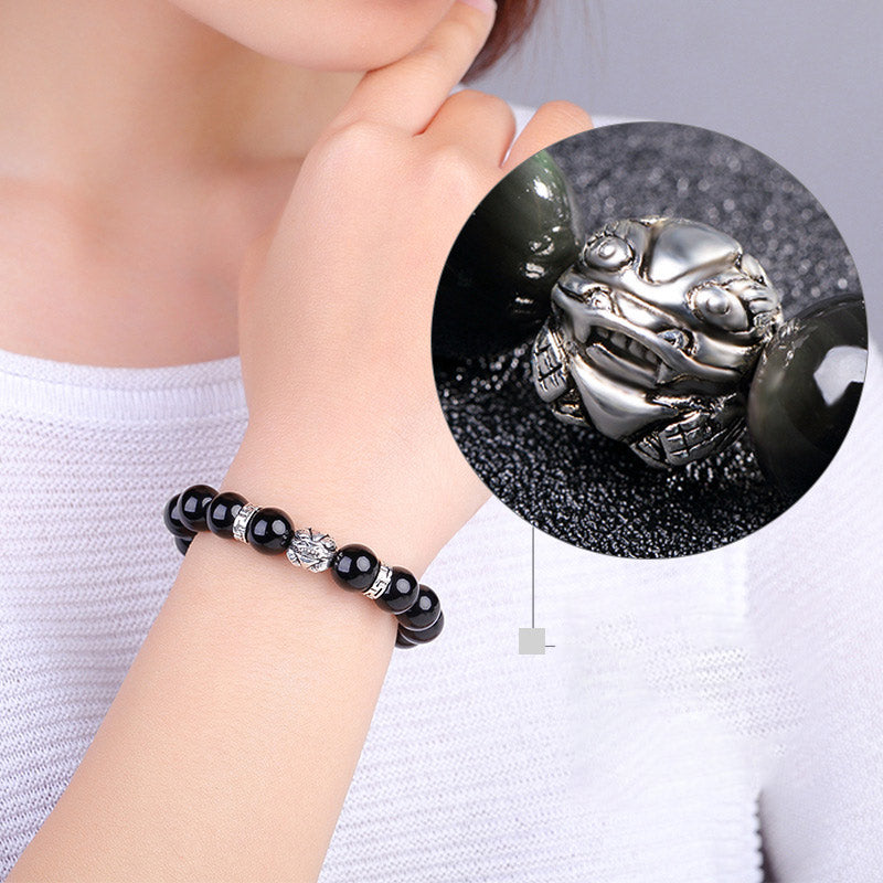 KarmaRipple's FengShui Authentic Rainbow Obsidian PiXiu Blessing Bracelet p7