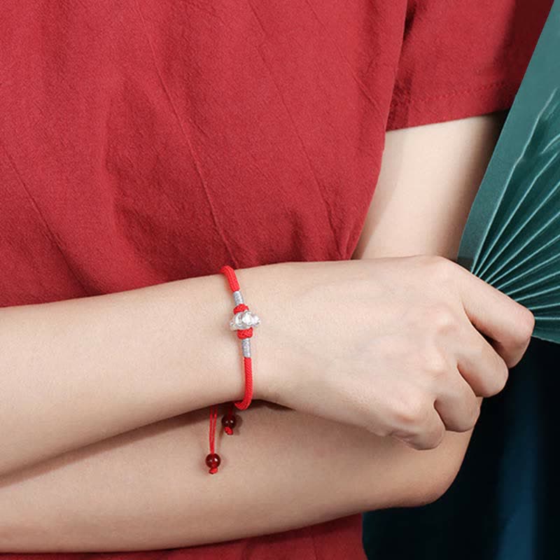 KarmaRipple's 999 Sterling Silver Chinese Zodiac Fortune Strength Red String Bracelet p15