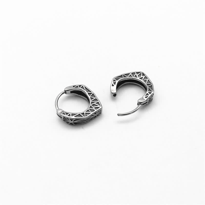KarmaRipple's Viking Hoop Titanium Steel Balance Earrings p11