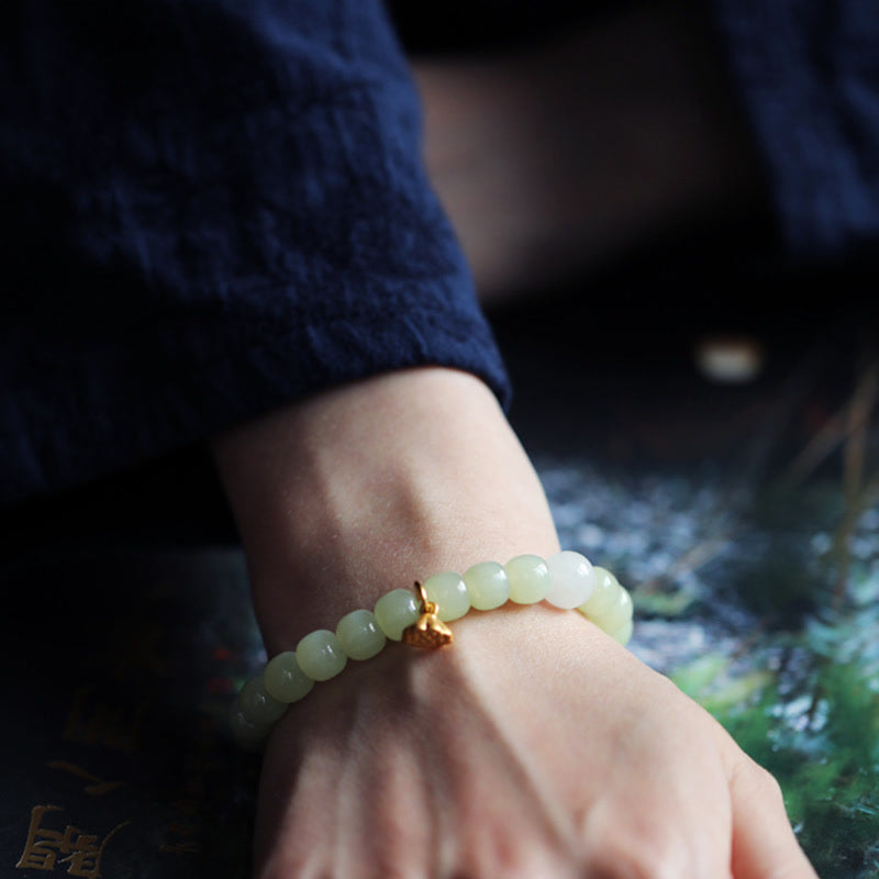 KarmaRipple's Jade Lotus Abundance Adjustable Bracelet p4