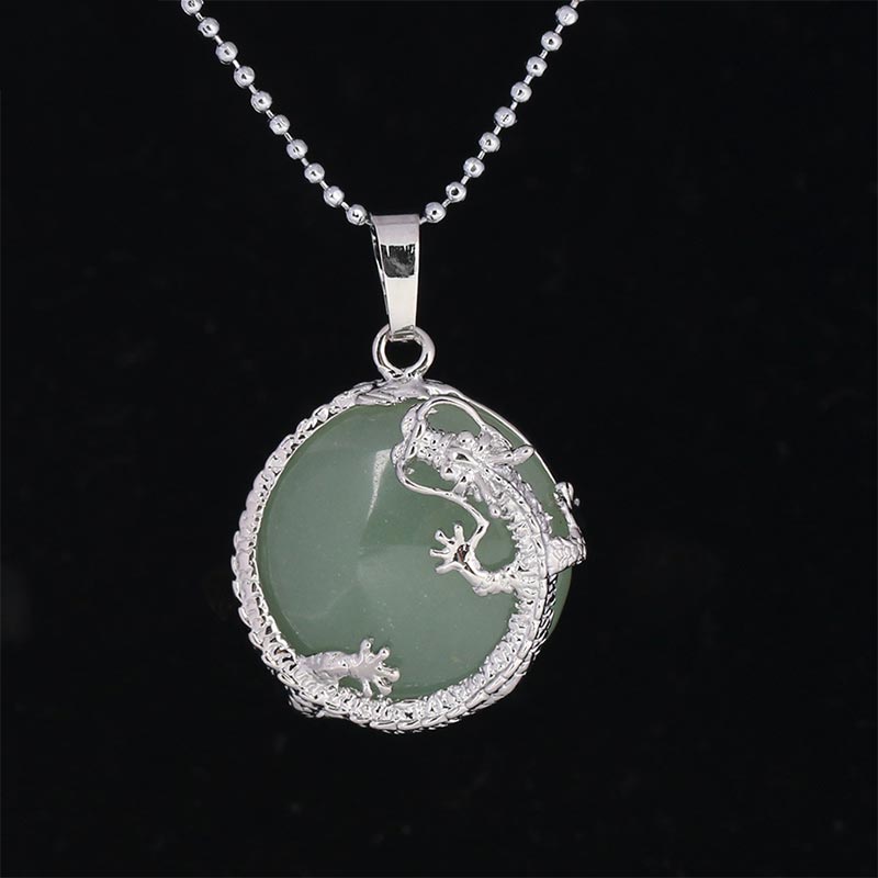KarmaRipple's Chinese Dragon Authentic Quartz Gemstone Balancing Energy Pendant Necklace p7