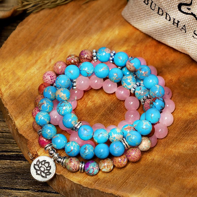 KarmaRipple's Tibetan Purple Miano Real Bead Balance Lotus Mala p4