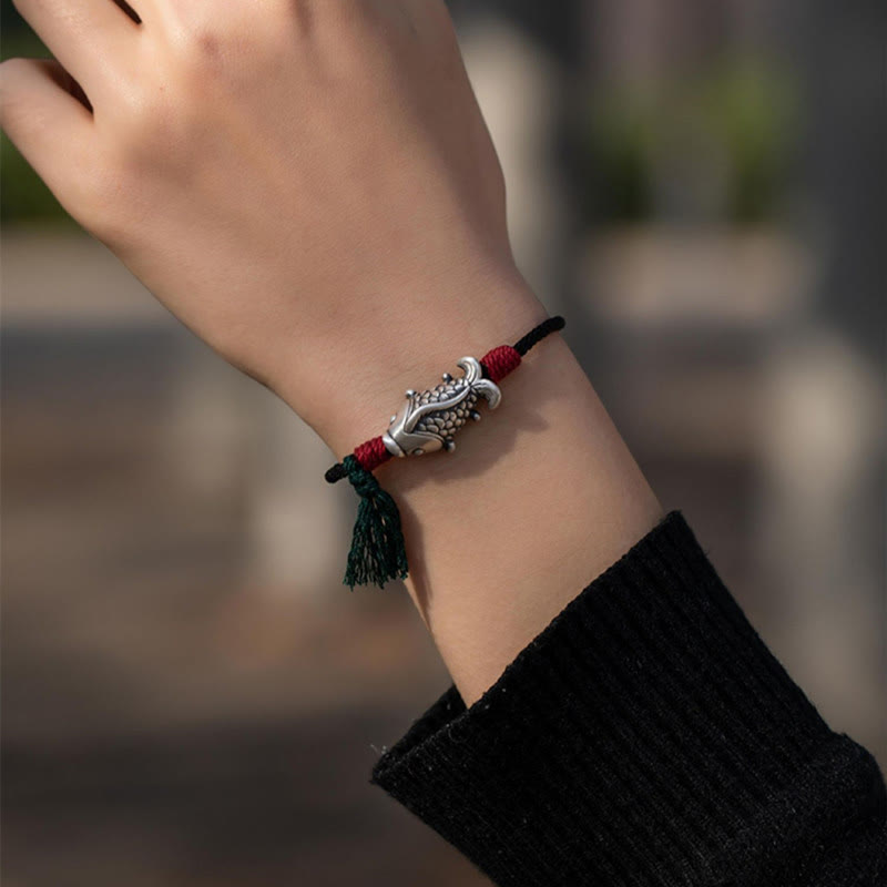 KarmaRipple's 925 Sterling Silver Fortune Koi Fish Woven Bracelet p5