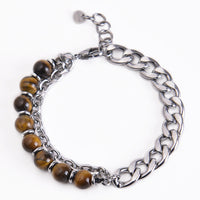 KarmaRipple's Tiger Eye Picasso Jasper Frosted Stone Strength Bracelet