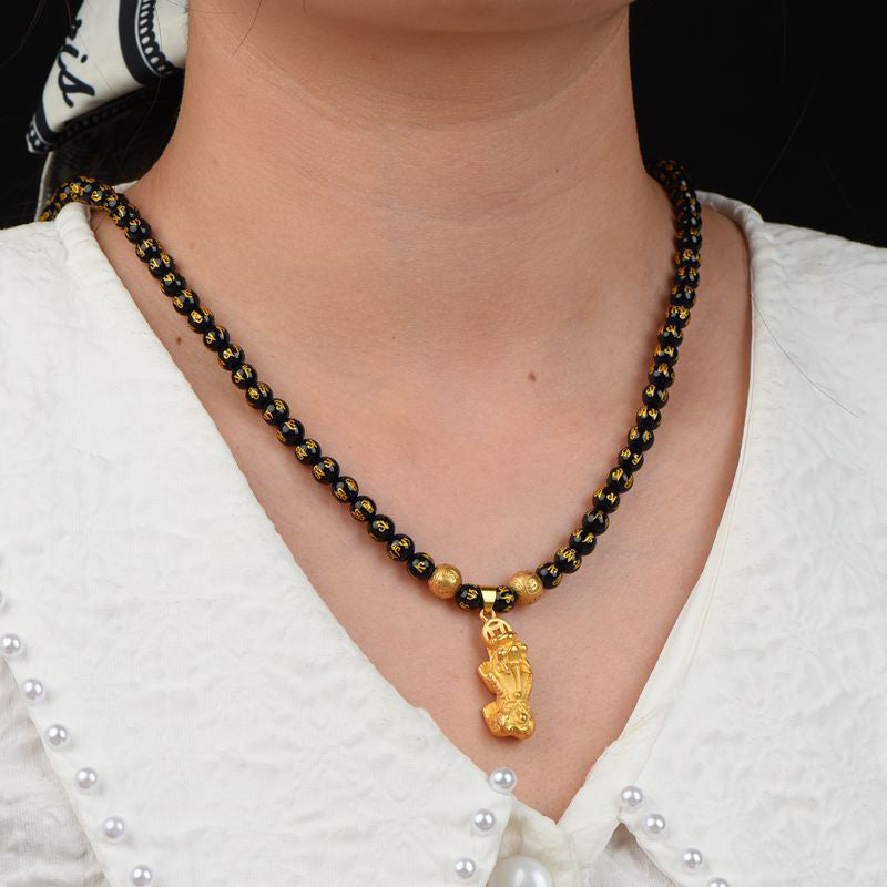 KarmaRipple's FengShui Obsidian PiXiu Wealth Pendant p5