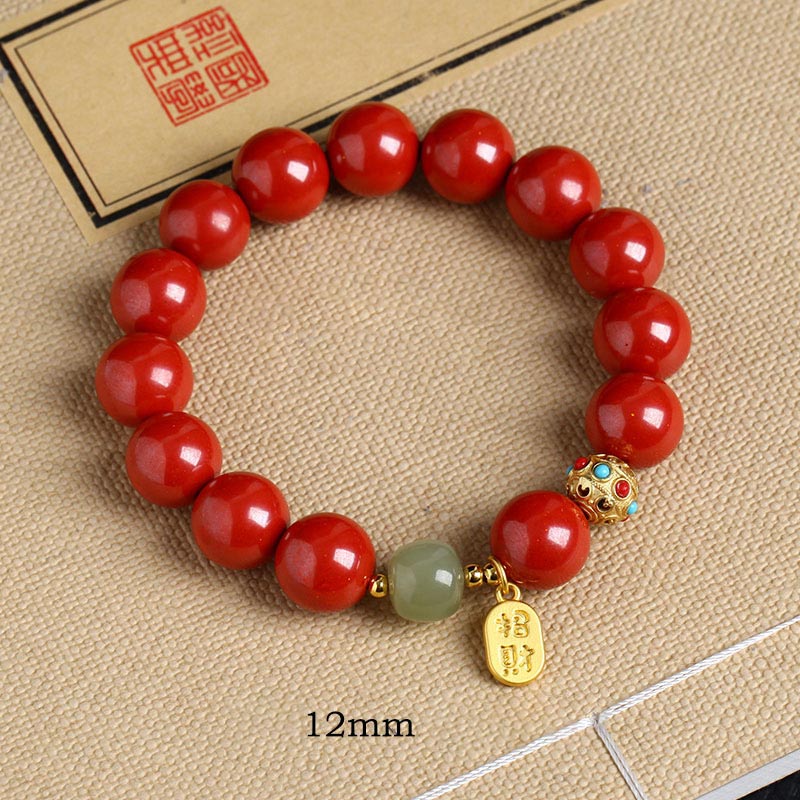 KarmaRipple's Cinnabar Green Aventurine Fortune Protection Talisman Bracelet p27