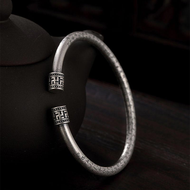 KarmaRipple's Tibetan Heart Sutra Ivory Bronze Fortune Bracelet p7