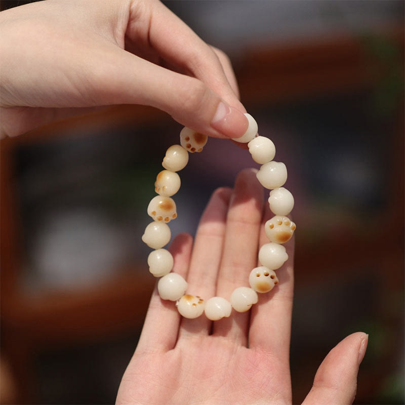KarmaRipple's Cute Cat Paw Claw Bodhi Seed Peace Bracelet p14