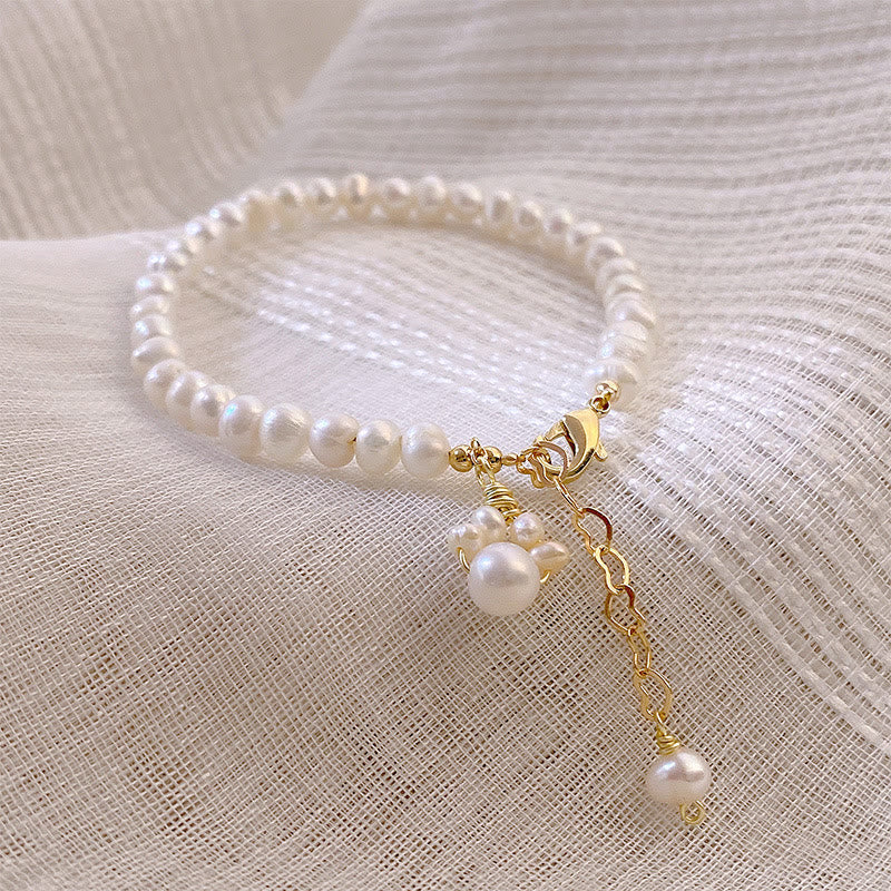 KarmaRipple's Pearl Cat Paw Balancing Chain Bracelet p2