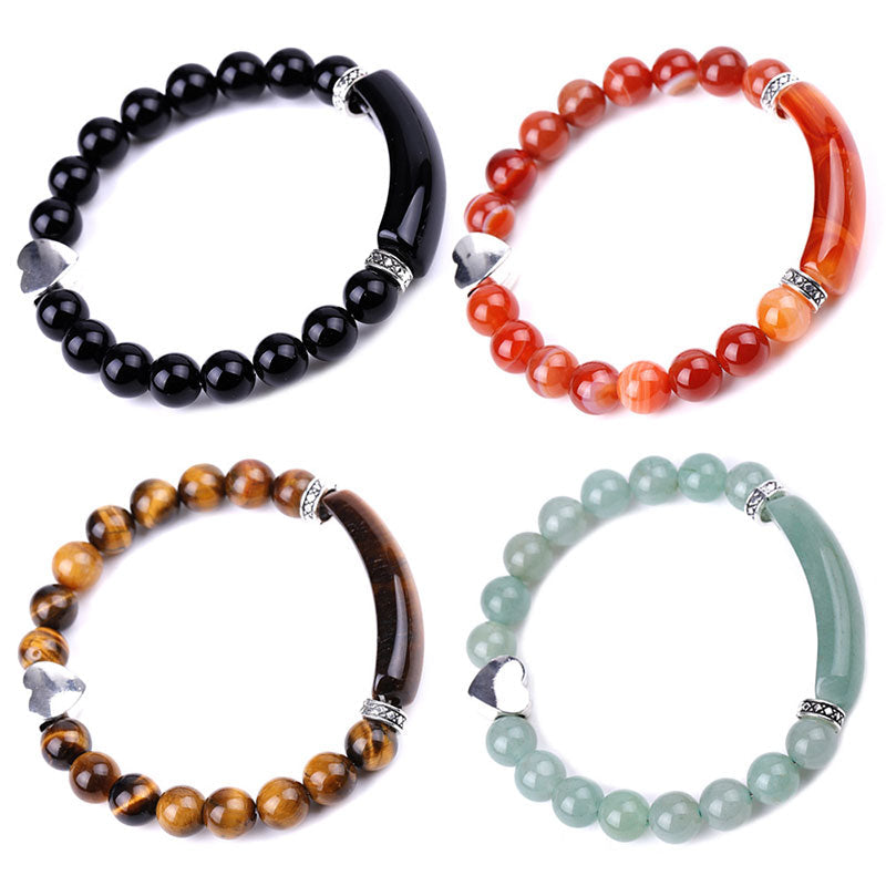 KarmaRipple's Authentic Gemstone Beadwork Unisex Heart Bracelet p21