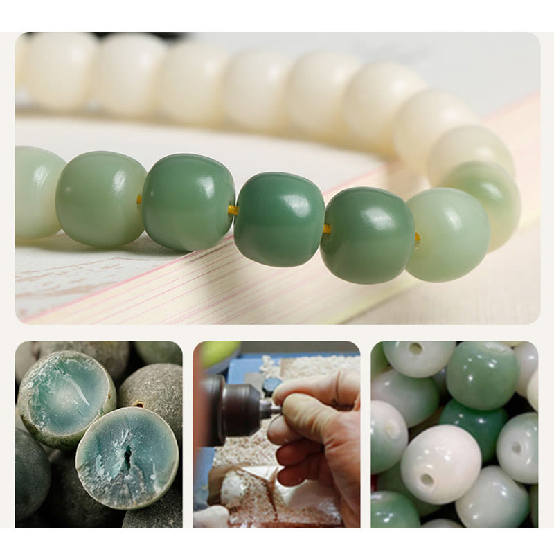KarmaRipple's Authentic Gradient Bodhi Seed Fortune Money Bag Lotus Wisdom Tassel Wrist Mala p20