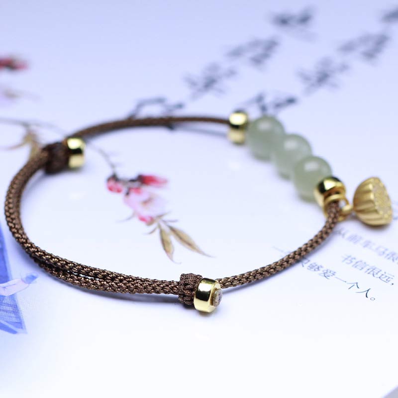 KarmaRipple's Authentic Jade Lotus Seed Strength Red String Weave Bracelet p7