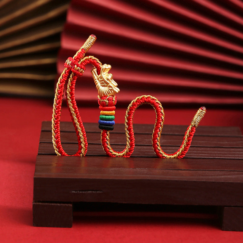 KarmaRipple's 999 Sterling Silver Fortune Year Of The Dragon Colorful Rope Bracelet p4