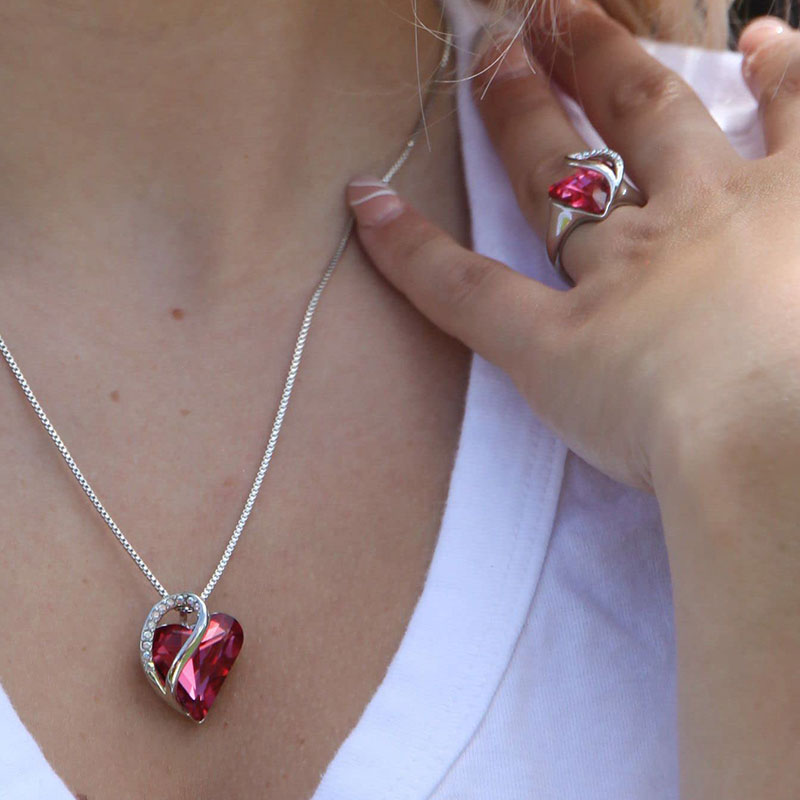 KarmaRipple's Buddhastoneshop Love Heart Birthstone Balancing Energy Pendant Necklace ( p6