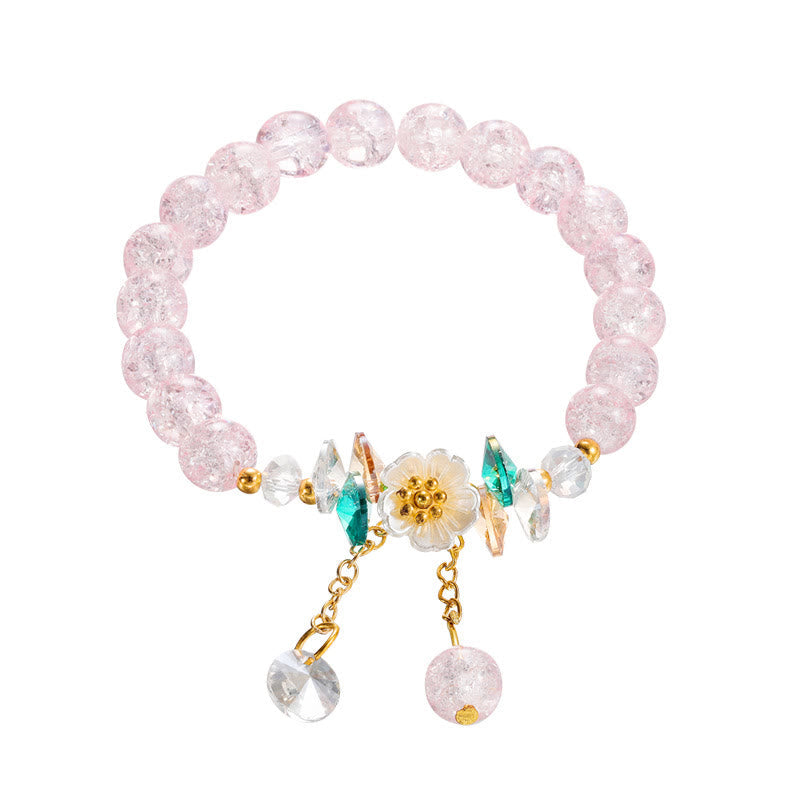KarmaRipple's Simple Design Flower Talisman Glass Bead Bracelet p4