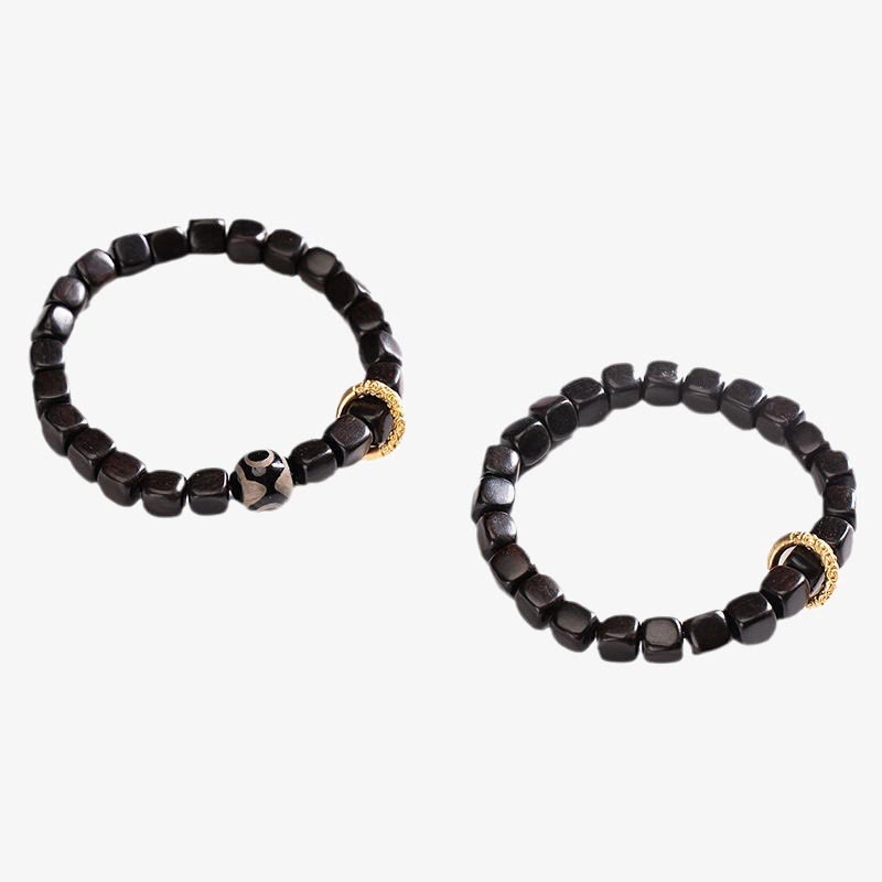 KarmaRipple's Tibetan Ebony Wood Dzi Bead Balance Calm Bracelet p14
