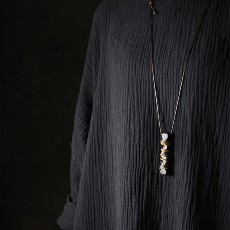 KarmaRipple's Tibet Ebony Wood Bronze Balance Peace Pendant Necklace p11