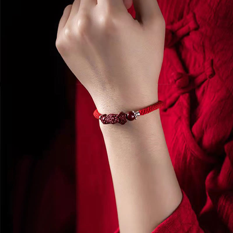 KarmaRipple's Handcrafted PiXiu Cinnabar Wealth Fortune Woven Bracelet p18