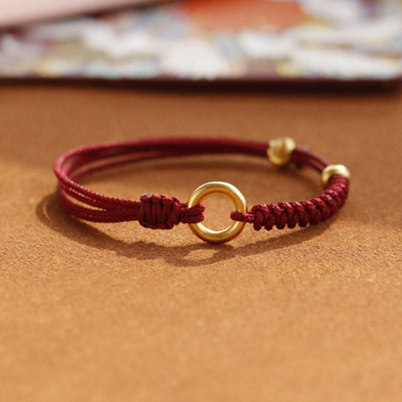 KarmaRipple's Alloy Peace Buckle Fortune Red String Bracelet p10