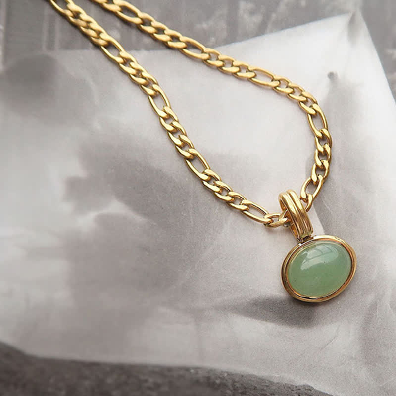 KarmaRipple's Oval Turquoise Strength Titanium Steel Pendant Necklace p19