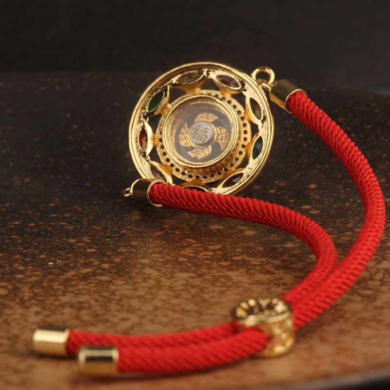 KarmaRipple's Colorful Zircon Bronze Wealth Fortune Rotation Bracelet Pendant Necklace p18