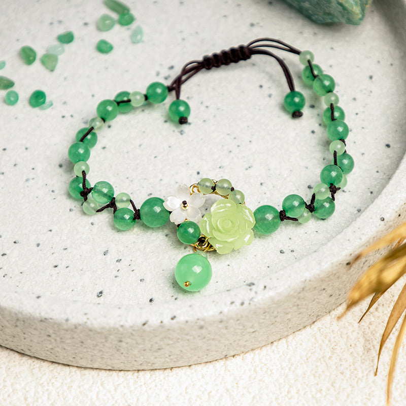 KarmaRipple's Financial Success Jade Woven Weave Prosperity Abundance Anklet p2