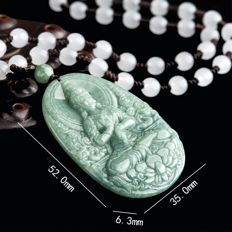KarmaRipple's Authentic Jade Avalokitesvara Amulet Wealth Pendant Necklace p9