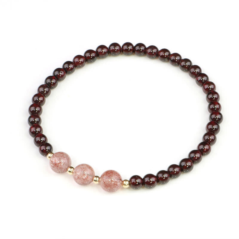 KarmaRipple's Authentic Garnet Strawberry Quartz Calm Bracelet p10
