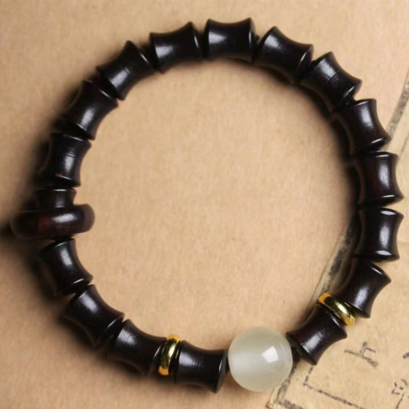 KarmaRipple's Ebony Green Sandalwood Black Rosewood Bamboo Peace Bracelet p4