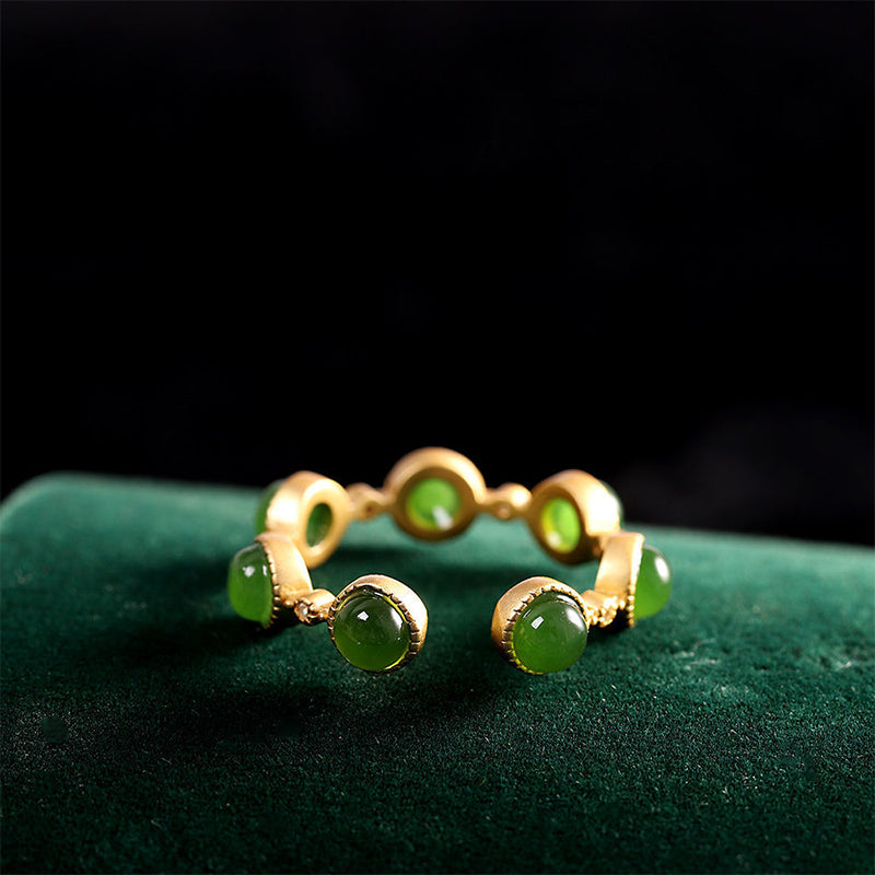KarmaRipple's Cyan Jade Balancing Calm Adjustable Ring p13