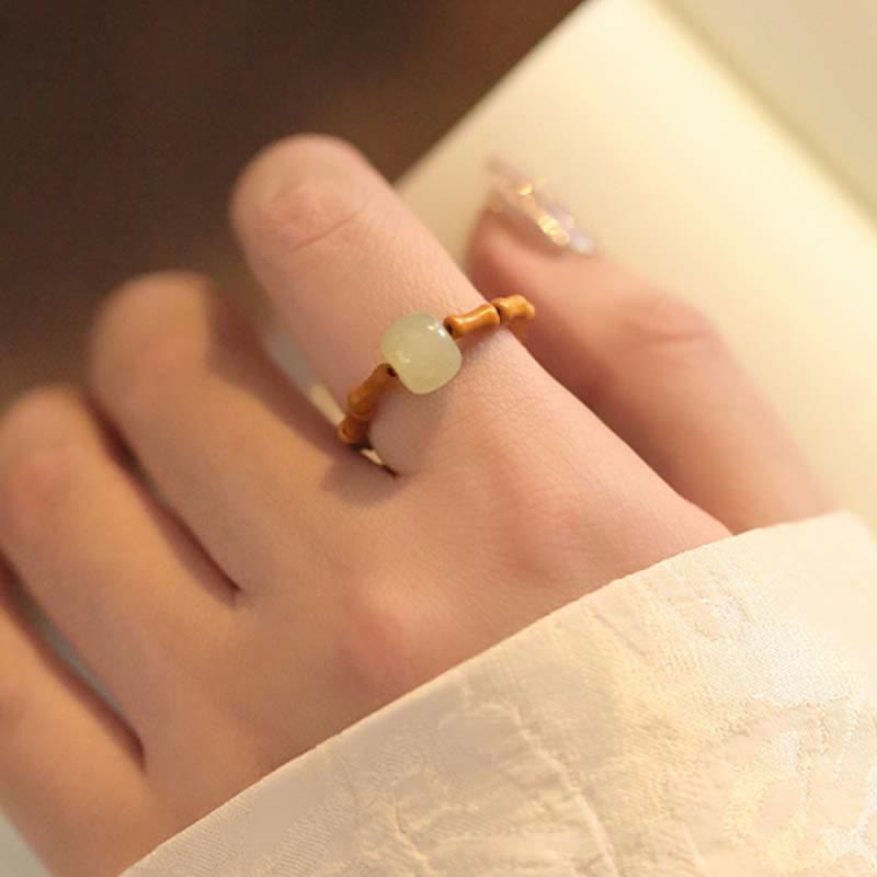 KarmaRipple's Hetian Jade Beaded Bamboo Prosperity Fortune Ring p3
