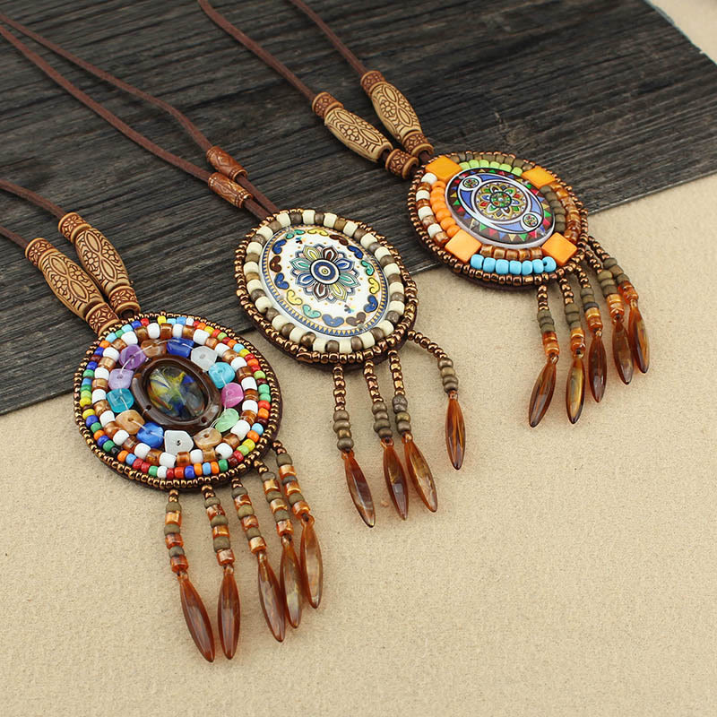 KarmaRipple's Mandala Pattern Beadwork Creativity Pendant Necklace p6