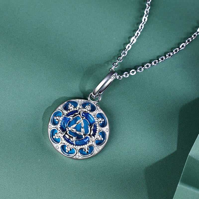 KarmaRipple's 925 Sterling Silver Round Turquoise Three Rabbits Balance Pendant Necklace p3