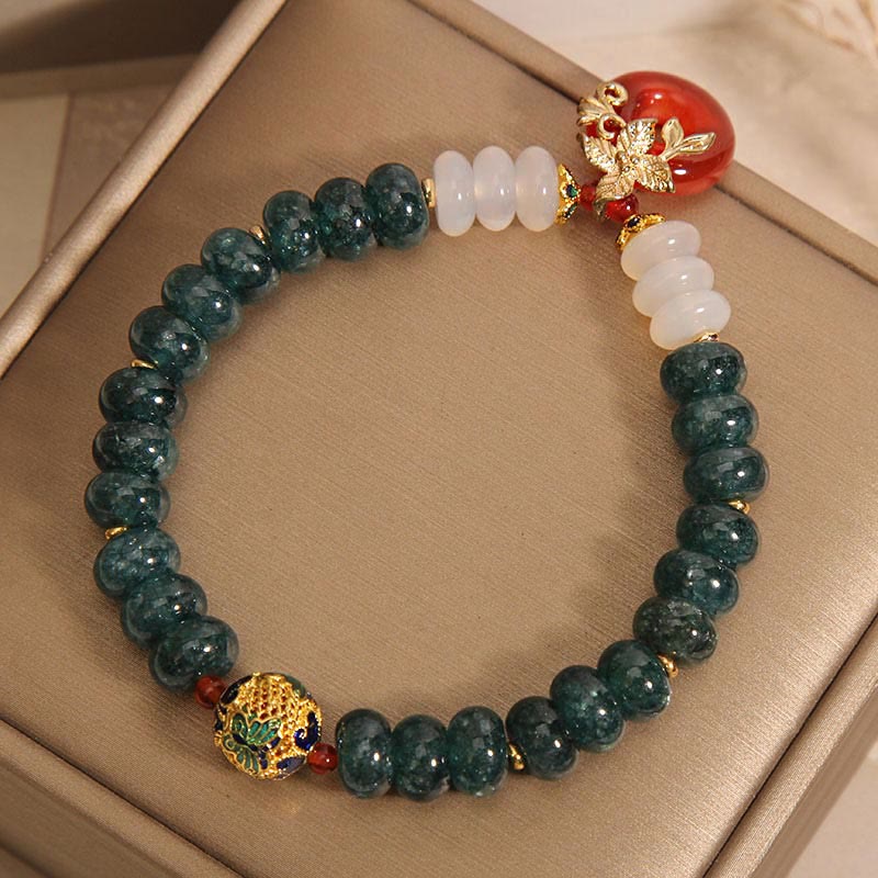 KarmaRipple's Jade Ivory Agate Red Agate Peace Buckle Abacus Beadwork Fortune Bracelet p7