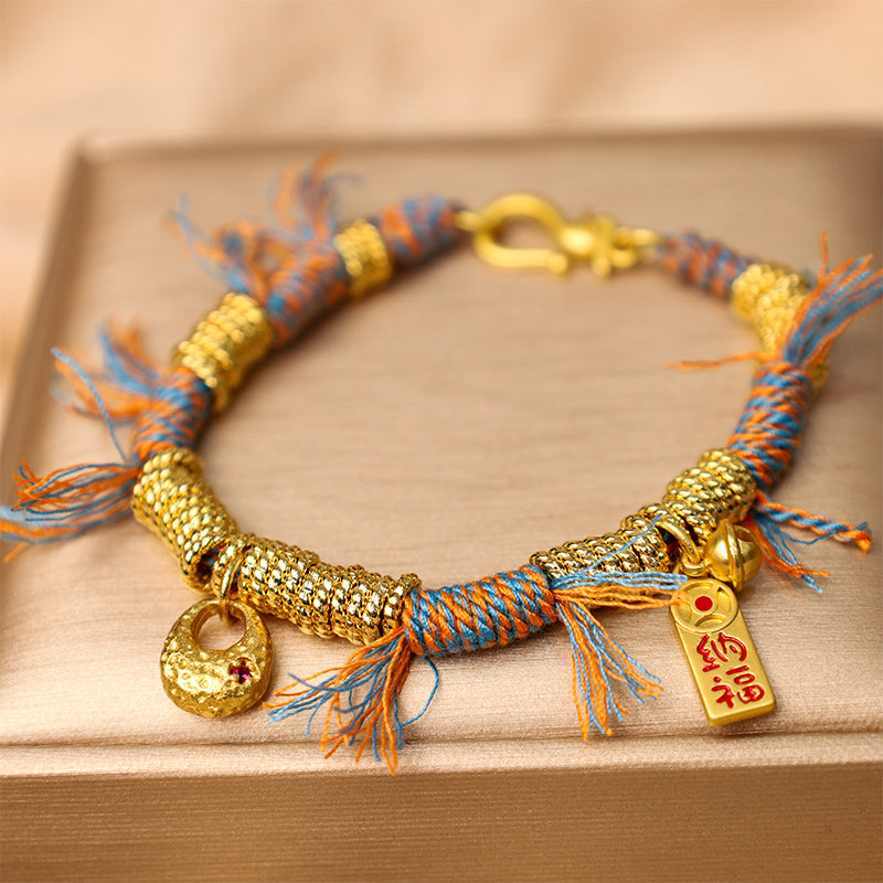 KarmaRipple's Handmade Tibetan Fortunate Fortune Multicolored Rope Braid Bracelet p1