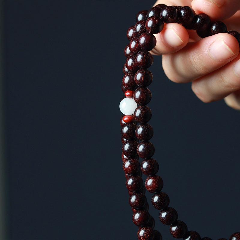 KarmaRipple's Tibetan Small Leaf Red Sandalwood Lotus Mala Balance Bracelet p7