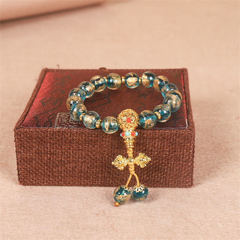 KarmaRipple's Tibetan Gold Swallowing Beast Family Dorje Vajra Strength Bead Bracelet p8