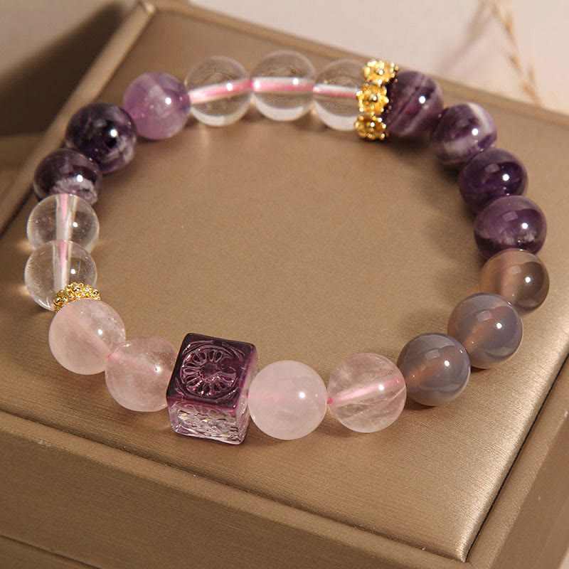 KarmaRipple's Authentic Amethyst Pink Gemstone Inner Peace And Balancing Bracelet p2