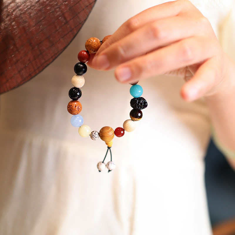 KarmaRipple's Bodhi Seed Agate Wisdom Balance Wrist Mala Bracelet p3