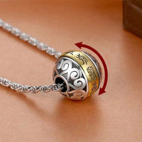KarmaRipple's Taoist Nine-Character Mantra Engraved Amulet Balance Pendant Rotatable Necklace