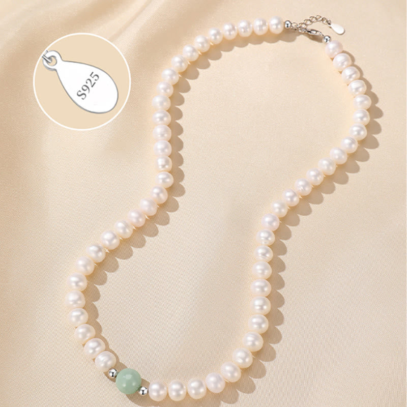 KarmaRipple's 925 Sterling Silver Authentic Pearl Jade Balancing Pendant Bracelet Earrings With Gift Box p6