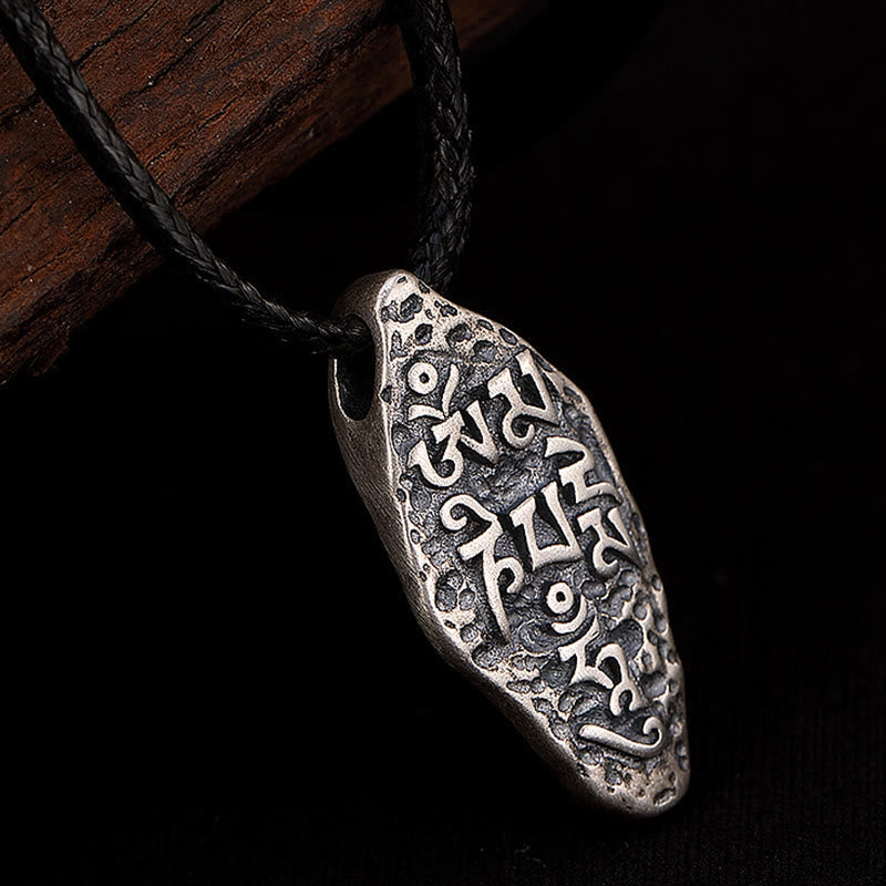 KarmaRipple's Tibetan 925 Sterling Silver Om Mani Padme Hum Dorje Vajra Engraved Strength Pendant Necklace p11