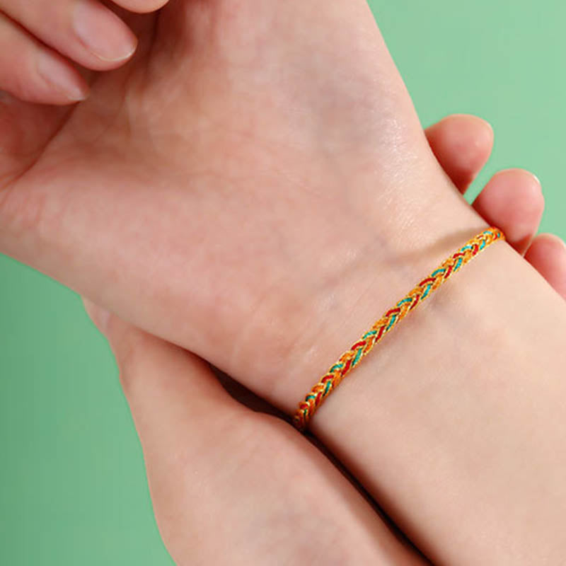 KarmaRipple's Handmade Multicolored Dragon Scale Pattern Braid String Bracelet p10