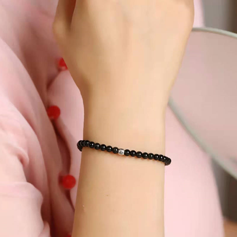 KarmaRipple's Authentic Black Obsidian Smoky Quartz Purification Strength Bracelet p10