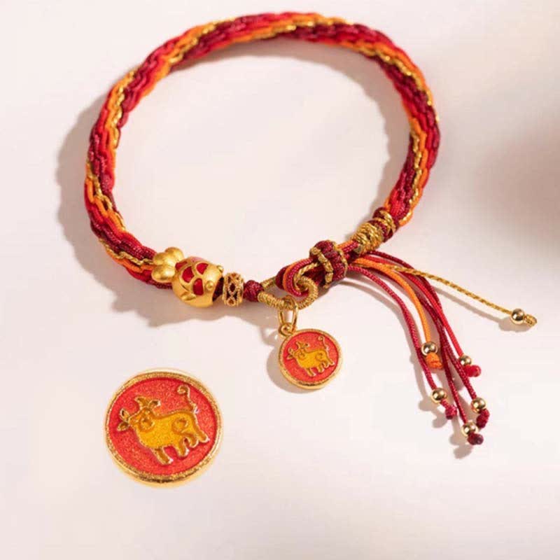 KarmaRipple's Chinese Zodiac Handmade Koi Fish String Protection Reincarnation Weave Braid Bracelet p29