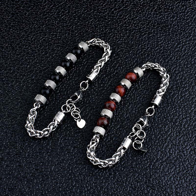 KarmaRipple's Black Onyx Tiger Eye Bead Courage Bracelet p12