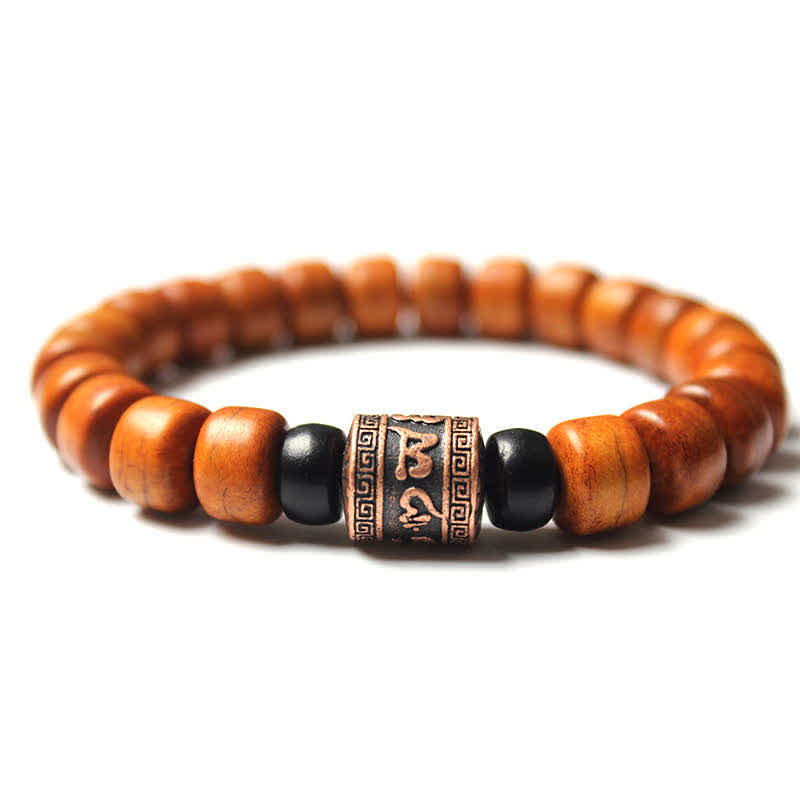 KarmaRipple's Tibetan Yak Bone Om Mani Padme Hum Strength Bracelet p1